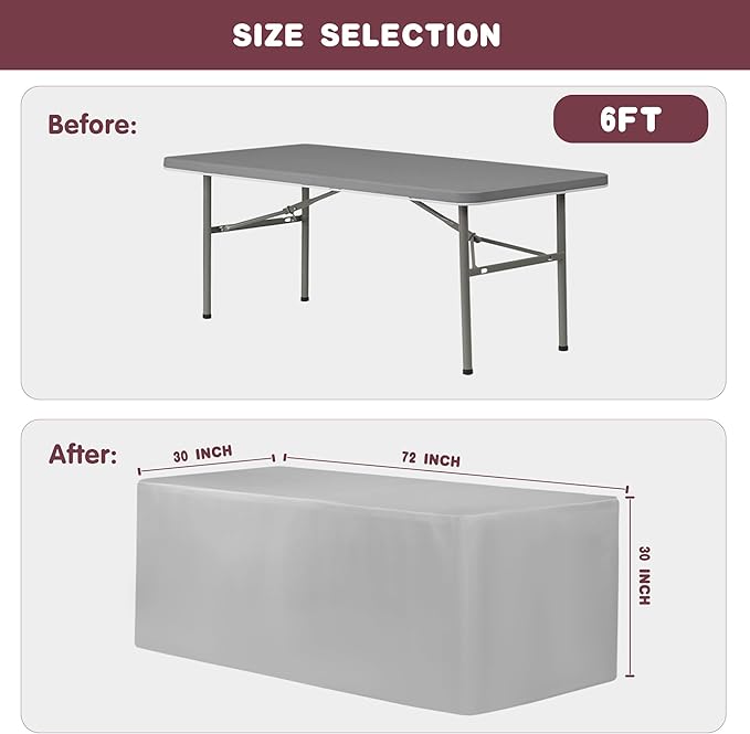 HolidayIdeas Fitted White Tableclothes - 72 x 30 Inch - 2 Pack Rectangle Table Covers for 6 Foot Tables, Polyester Fabric Tablecloths for Christmas, Parties, Wedding, Trade Show