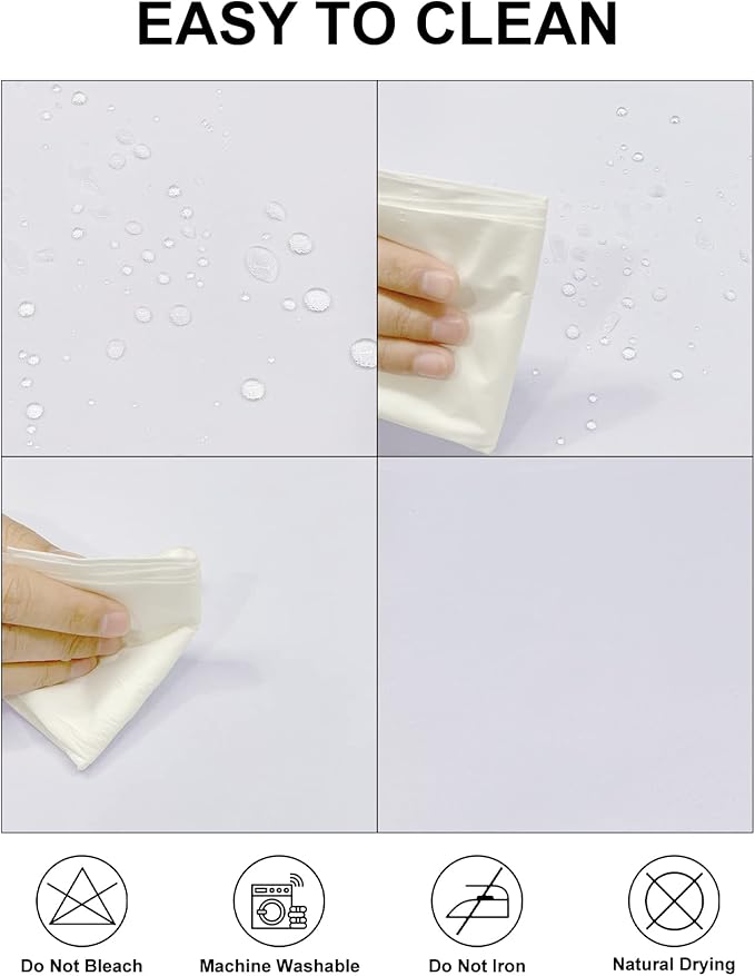 Fokitut 2 Pack Waterproof Square Tablecloth, 70x70 Inch, Stain Resistant and Wrinkle Polyester Table Cloth, Fabric Table Cover for Kitchen Dining, Wedding, Party, Holiday Dinner-White