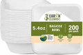5.4 oz Paper Bowls [200 Pack] – Heavy-Duty Disposable Sugarcane Bowls, Made from Bagasse, Microwave & Leak-Resistant – Great for Cereal, Salad, Snacks, and Soups