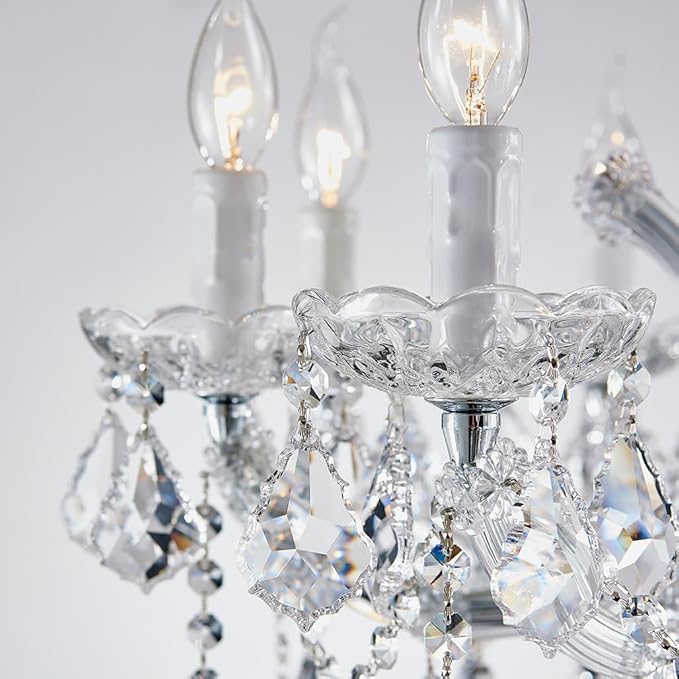 Modern Crystal Chandelier Light Fixtures - Luxury Maria Theresa Chrome Chandeliers for Dining Room, Kitchen Island, Living Room, Bedroom, 10 Lights