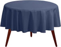 Gee Di Moda Round Tablecloth - 132 Inch Navy Blue Round Table Cloth for 72 to 96 Inch Round Tables - Heavy Duty Washable Fabric - for Buffet Table, Holiday Party, Dinner, Wedding & Baby Shower