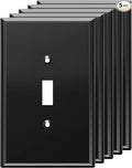 LIDER Toggle Switch Acrylic Wall Plate, Mirrored Light Switch Plate, Plexiglass Switch Cover, Mirror-like Reflective Finish, Modern Upgrade, Oversized 1-Gang 5.25" x 3.44", Black, 5 Pack