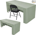Nasitos 2 Pack Sage Green 6ft Table Cloth Fitted-Open Back Folding Table Cover Washable Fabric and Wrinkle Resistant Table Cloth for Trade Show, Book Fair, Career Fair, Convention, Events