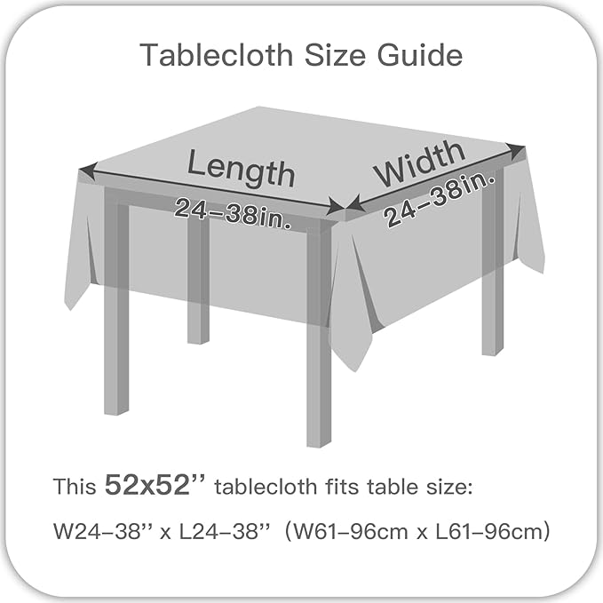 maxmill Square Tablecloth Weaved Texture Stain Resistant Waterproof Wrinkle Free Washable Soft Table Cloth, Decorative Fabric Table Cover for Dining Room Dinner Parties, 52 x 52 Inch, Dusty Blue