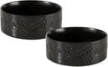 Ceramic Dog Bowl Set, 8" Food and Water Bowls with Anti-Slip Rings for Large Breed Dogs, 7.5 Cup Pet Dishes for Large-Sized Dogs, Dishwasher Safe (Double Bowls - Black, 8 inch)