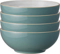 Denby - Elements Fern Green Cereal Bowls Set of 4-28oz Everyday Soup, Dessert Bowls - Contemporary Design - Dishwasher & Microwave Safe Ceramic Stoneware Tableware - Scratch Resistant