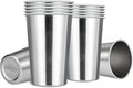 MEWAY Premium Stainless Steel Cups 16 oz Pint Cup Tumbler (12 Pack) - Premium Metal Cups - Stackable Durable Cup，Chilling Beer Glasses, for Travel, Outdoor, Camping, Everyday