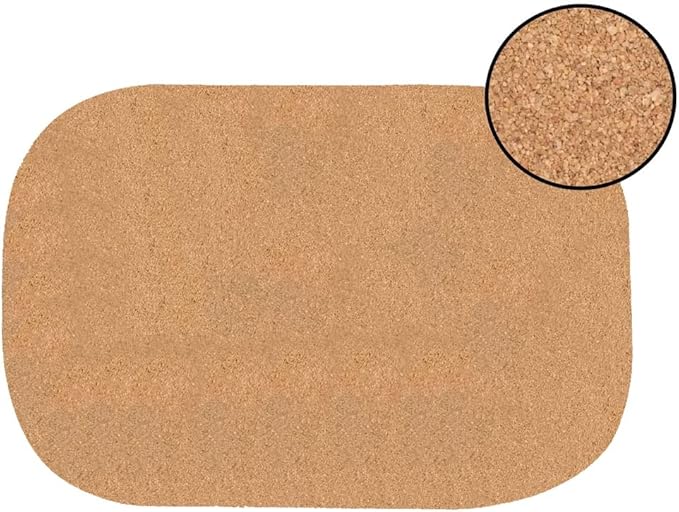 Dainty Home Silver Marble Oval Cork Placemats - Heat Resistant Placemats, Non-Slip, Easy Clean Placemats for Elegant Dining - 12"x18" Set of 2 - Perfect for Stylish, Modern Homes