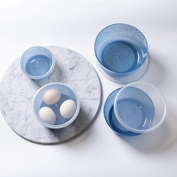 4Pcs stackable Plastic Mixing Bowls with Lids Set for Kitchen, Safe BPA Free Non Toxic Serving Bowl Mixing Bowls