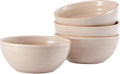 Bico Light Beige 24oz Stoneware Cereal Bowls Set, Set of 4, Microwave and Dishwasher Safe, for Cereal, Soup, Noodles