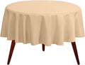 Gee Di Moda Round Tablecloth - 120 Inch Beige Round Table Cloth for 60 to 96 Inch Round Tables - Heavy Duty Washable Fabric - for Buffet Table, Holiday Party, Dinner, Wedding & Baby Shower
