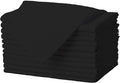 Gee Di Moda Cloth Napkins - 17 x 17 Inch Black Dinner Napkins - Set of 12 Soft & Absorbent Washable Fabric Cloth Table Napkins with Hemmed Edges for Hotel Restaurant, Holiday Parties & Wedding
