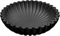 MAONAME Concrete Decorative Bowl, Black Fruit Bowl for Kitchen Counter, Modern Handicraft Coffee Table Key Bowls, Large Scalloped Ruffle Bowl for Entryway, Home Decor