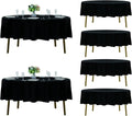 Fokitut 6 Pack Round Tablecloth, 70 Inch, Stain Resistant and Wrinkle Polyester Table Cloth, Fabric Table Cover for Kitchen Dining, Wedding, Party, Holiday Dinner-Black