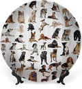 Decorative Plates, Dog Lover Print Ornament, Austratlian Shepherd Pet Italian Mastiff, 6 Inch, Kitchen Wall Decor, Brown Black