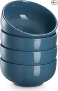 DOWAN 22 OZ Ceramic Soup Bowls & Cereal Bowls - 6" Classic Bowls Set of 4 for Soup, Cereal, Oatmeal, Fruit, Rice - Dishwasher & Microwave Safe (Airy Blue)