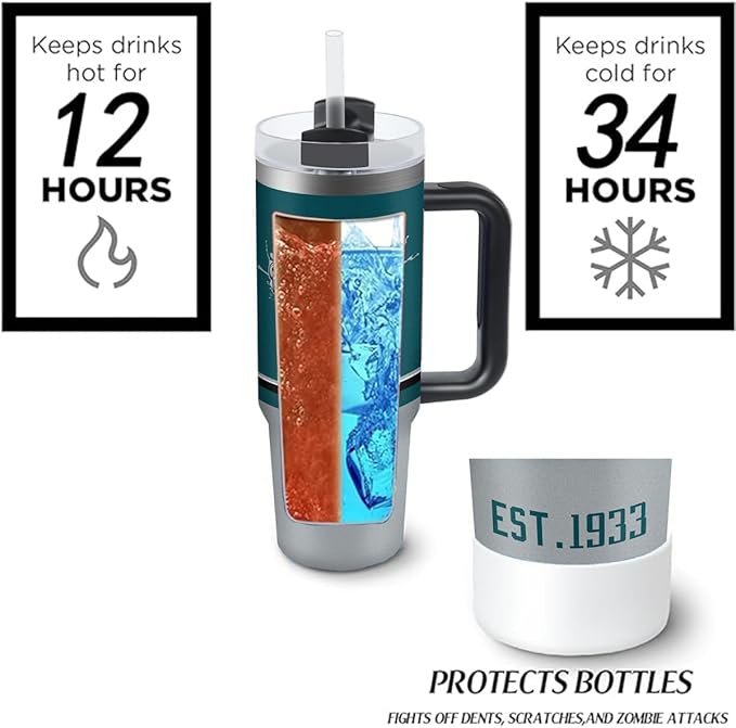 30 oz Tumbler with Handle and Straw,Car cup,Coffee Mug,100% Leakproof Insulated Tumbler with Lid and Straw,Made of Stainless Steel,Cup Holder Friendly Base,Classic Collection Gifts for Fans