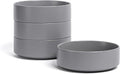 over&back Stackable Cereal Bowl Set - Stoneware Dishes - Comes with 4 Cereal Bowls - Easy-to-Stack Breakfast Place Settings - 6.2" x 6.2" x 2.2" - 25oz - Semi-Matte Charcoal