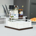 Napkin Holder for Table, Countertop Organizer - Flatware Holder for Forks, Spoons, Knives, Napkin Dispenser and Salt and Pepper Shakers Storage, Kitchen Cutlery Caddy for Dining Table, Buffet, Camping