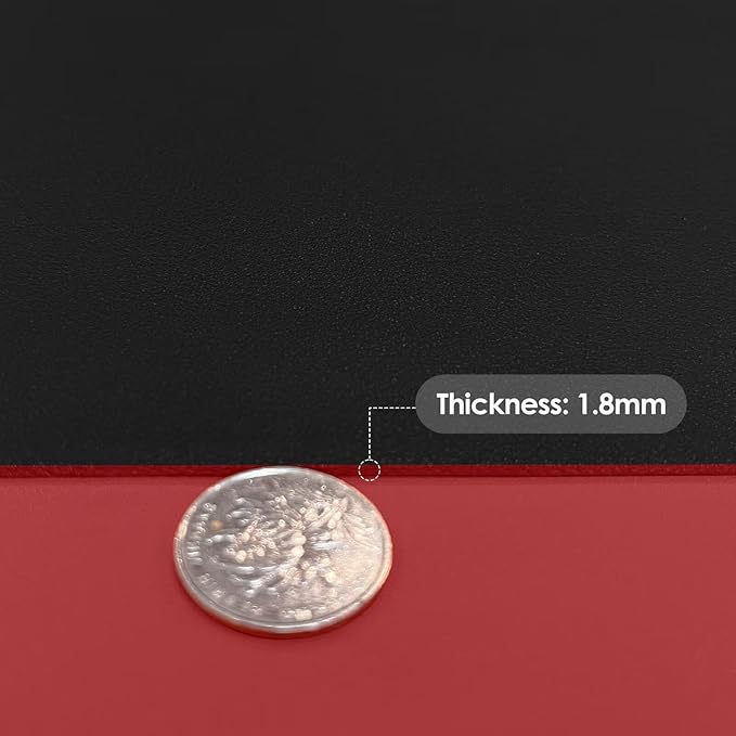 Leather Table Cover,1.8mm Thick,42x84 Inch Table Protector,Table Protector for Dining Room Table,Dining Table Cover,Dining Table Protector.(Black+Wine Red,42x84)