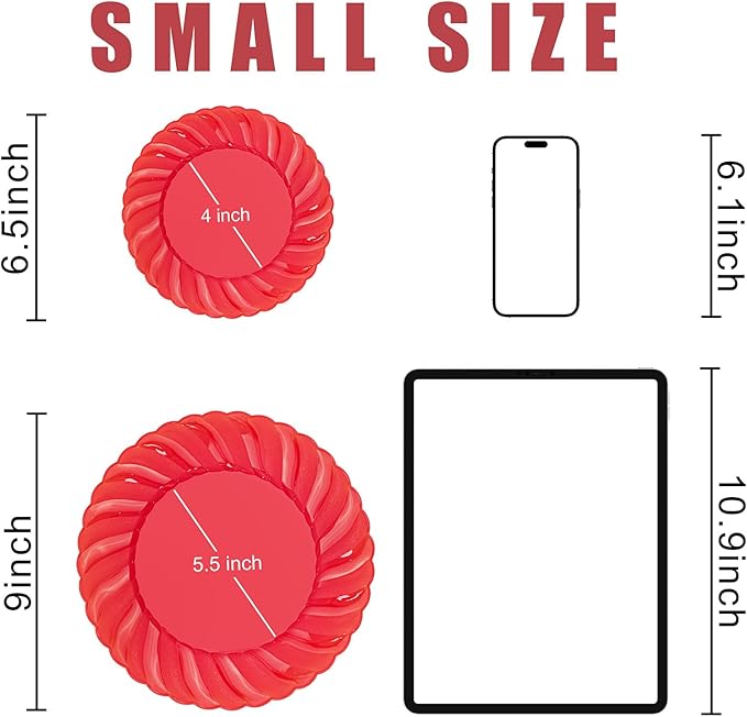 U-QE 100Pcs Red Plastic Plates - Red Scalloped Plastic Plates for Party - Heavy Duty Plate Disposable Include 50 6 '' Dessert Plate, 50 9 '' Dinner Plate Suite for All Occasions