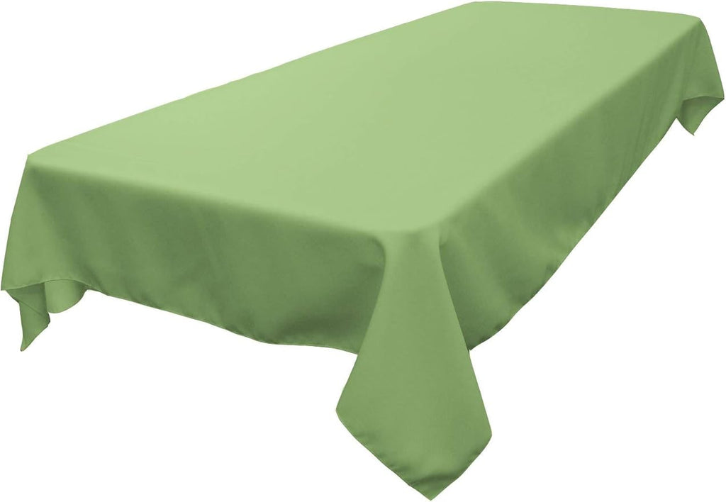 LA Linen Polyester Poplin Washable Rectangular Tablecloth, Stain and Wrinkle Resistant Table Cover 60x90, Fabric Table Cloth for Dinning, Kitchen, Party, Holiday 60 by 90-Inch, Sage