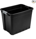 Sterilite 16-Pack Plastic Storage Bins with Lids, Stackable Containers, 27 Gallon, Black