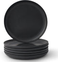 JoyJolt Mesa Stoneware Dinner Plates Set of 6, 10.5" Dish Set, Dishwasher and Microwave Safe Plate Set, Modern Rustic Dinnerware, Kitchen Serving Dishes - Matte Black