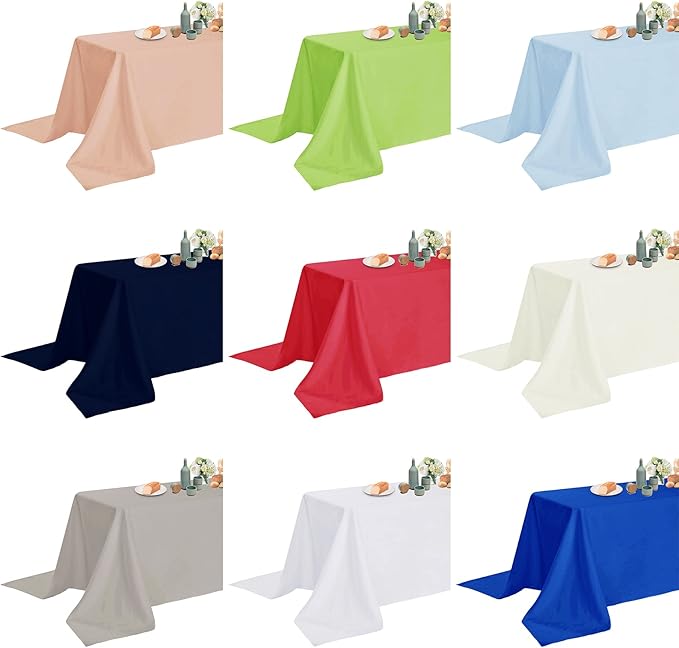 Fokitut 2 Pack Waterproof Rectangle Tablecloth, 60x120 Inch,Stain Resistant and Wrinkle Polyester Table Cloth, Fabric Table Cover for Kitchen Dining, Wedding, Party, Holiday Dinner-Hunter