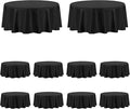 PureFit 10 Pack Round Black Table Cloths 70 Inch for Round Tables, Stain and Wrinkle Resistant Table Linens for Home Use, Wedding, Party, Banquet and Camping