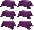 6-Pack Purple Tablecloths for Rectangle Tables, 90 x 156 Inches, Stain-Resistant Polyester Fabric for 8 Foot Tables - Washable Table Covers for Weddings, Banquets, Birthday Parties, Events