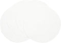 SHACOS Round Braided Placemats Set of 4 Washable Round Table Mats for Dining Table 15 inch (White, 4)