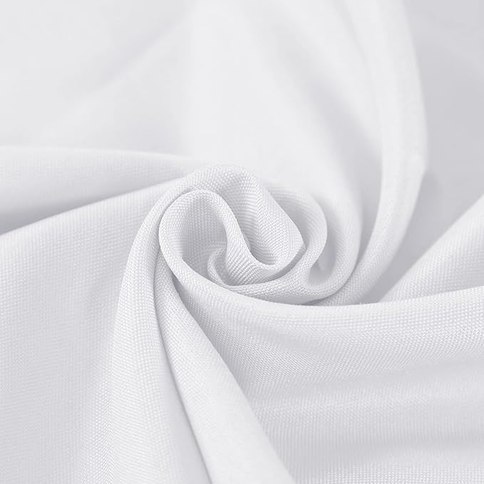 Fokitut 6 Pack Waterproof Round Tablecloth, 70 Inch, Stain Resistant and Wrinkle Polyester Table Cloth, Fabric Table Cover for Kitchen Dining, Wedding, Party, Holiday Dinner-White