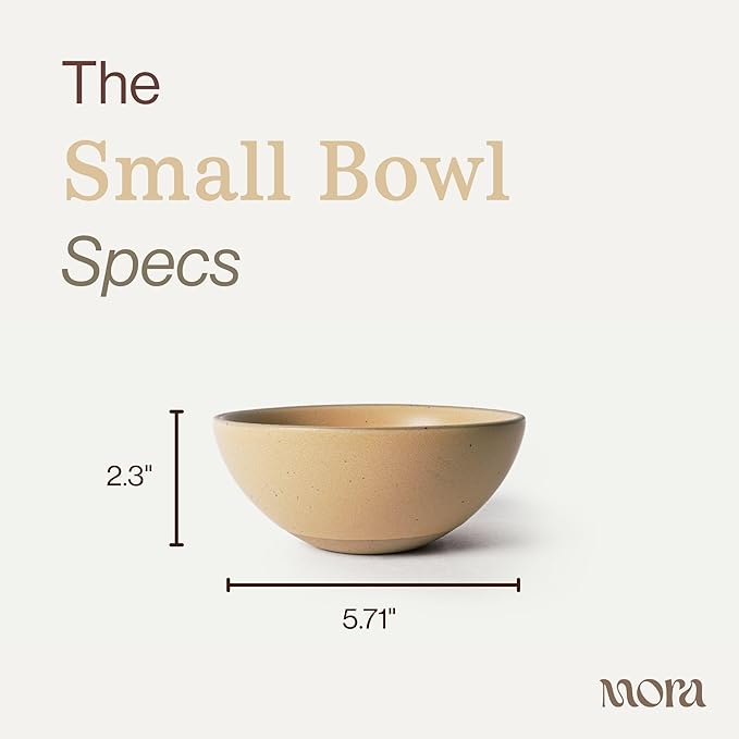 MORA Small Bowls Set of 4, 16oz Ceramic Pottery Dessert Bowls - Microwave, Oven and Dishwasher Safe - Merrigold