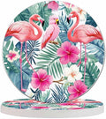 Toucan and Flamingos Drink Coaster for Tabletop Protection Exotic Banana Tropical Leaves Jungle Animal Birds Non-Slip Cups Place Mats Home Decor Diatomite Material for Men Women