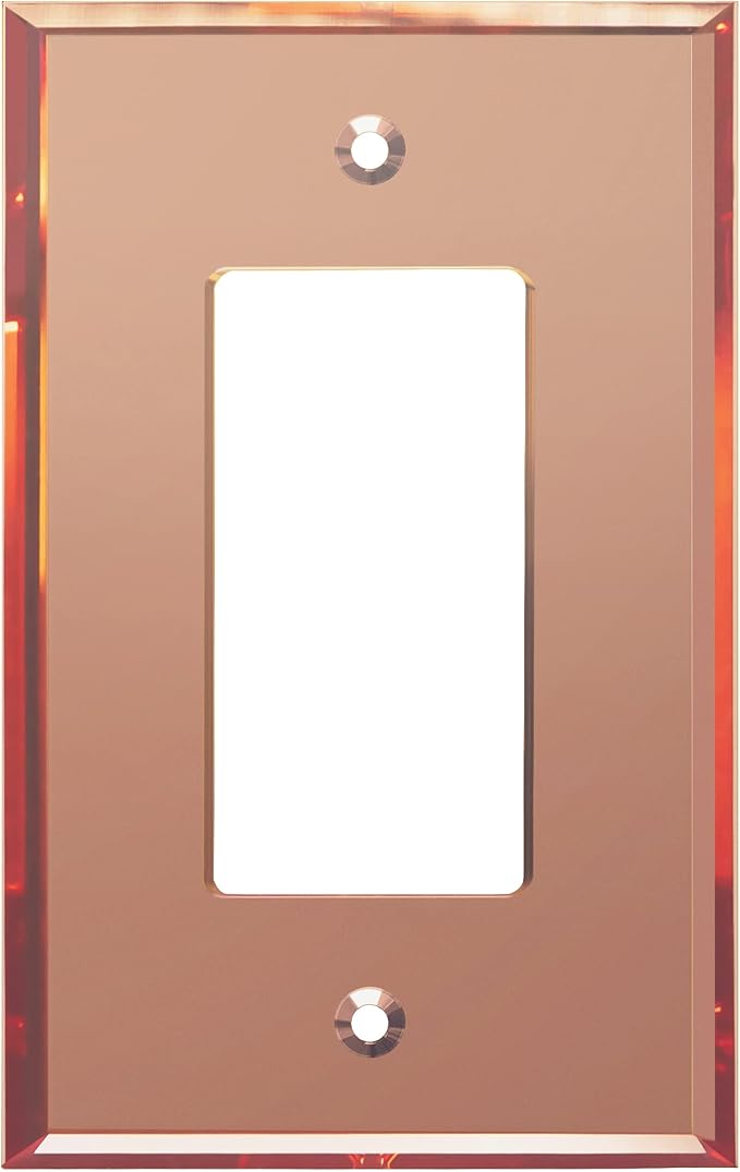 LIDER Reflective Acrylic Decorator Wall Plate, Mirrored Light Switch Plate, Plexiglass Outlet Cover, Acrylic Glass, Oversized 1-Gang 5.25" x 3.44", LWP-31O-ARG, Rose Gold
