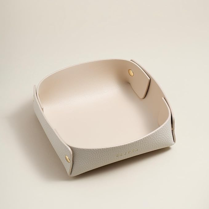 OLETHA Napkin Holder for Luncheon Napkins - Aesthetic Desk Decor for Kitchen & Dining Table - Light Taupe