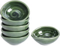 vicrays Ceramic Dipping Sauce Bowls – Small Charcuterie Dip Cups Cooking Prep Condiment Oil Dish Mini Tapas Plates for Soy Sushi Salsas Wasabi Appetizer Dessert - Set of 6 Green