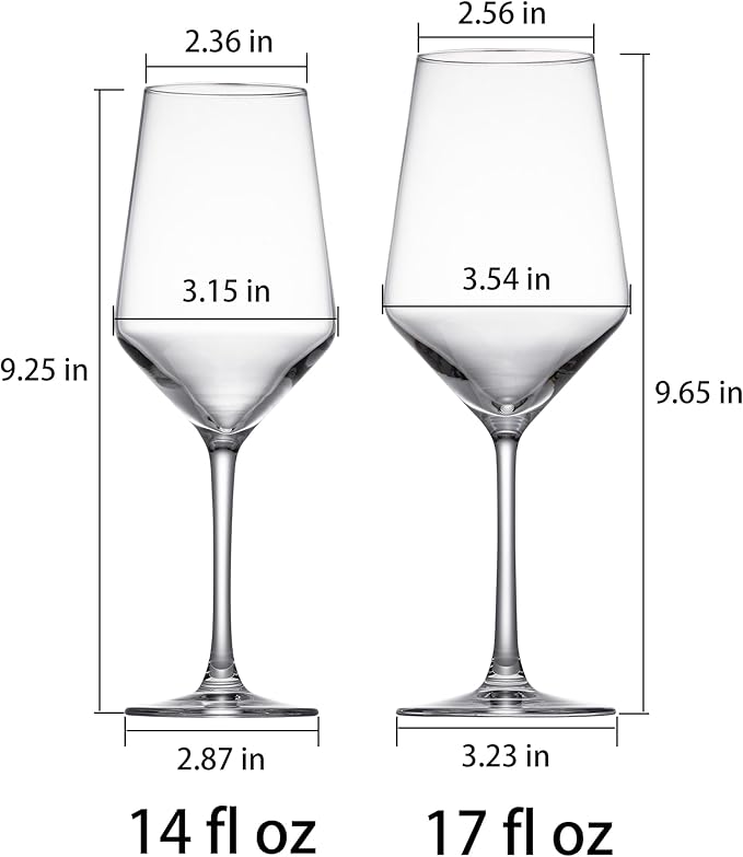 Wine Glasses, 17oz White Wine Glasses Set Of 4, Clear Red Wine Glass With Stem, Gifts For Men & Women