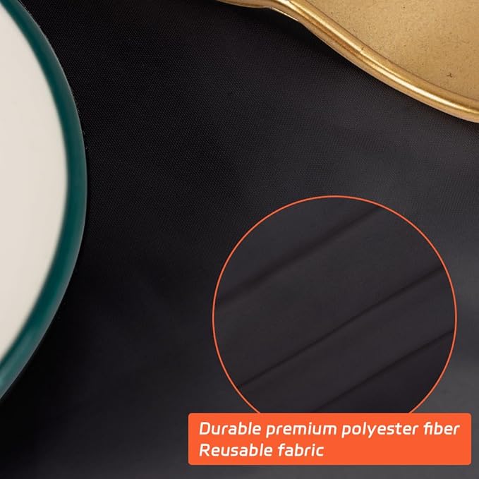 Cuckan 120 Inch Round Tablecloth, 2 Pack Black Stain Resistant and Wrinkle-Free Polyester Table Cover for Wedding, Banquet, Party, Restaurant – [Black ], [2-Pack]