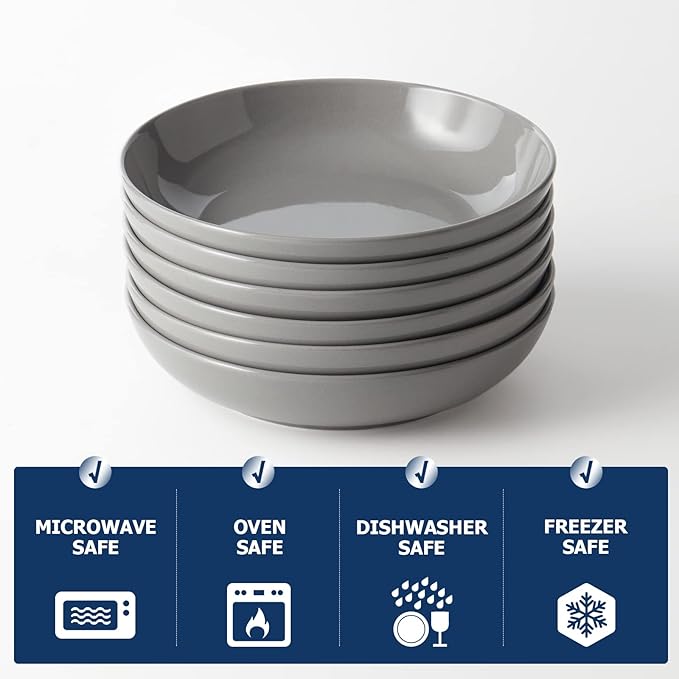 Y YHY Pasta Bowls 30oz, Large Grey Salad Serving Bowls