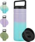 BJPKPK Insulated Water Bottle with 2 Lids,20 oz Double Wall Stainless Steel Vacuum Tumbler Travel Coffee Mug,Wide Mouth Thermal Cup,Lavender Green