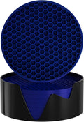 Silicone Coasters [8 Pack] with Holders Drink Coasters, for Hot or Cold Drinks Thickened, Non-Slip, Non-Stick (Blue)