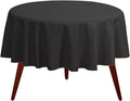Gee Di Moda Round Tablecloth - 132 Inch Black Round Table Cloth for 72 to 96 Inch Round Tables - Heavy Duty Washable Fabric - for Buffet Table, Holiday Party, Dinner, Wedding & Baby Shower