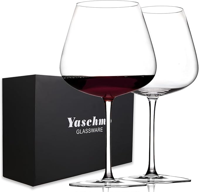 Super Large 30OZ Wine Glasses-Hand Blown Crystal Giant Wine Glasses, Big Burgundy Glasses Oversized, Red White Wine,Luxury, Elegant, Ideal Gift for Women,Men,Christmas,Anniversary,Birthday (Pack of 2)