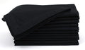 Hemstitched Cotton Napkins - Set of 12, 18x18 Inch - Black, Perfect for Christmas Dinner or Everyday Use