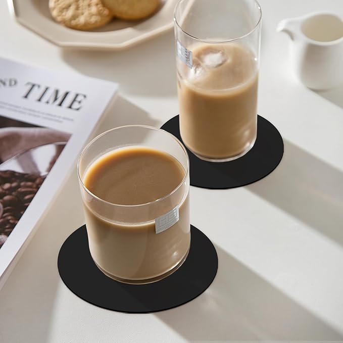 Disposable Paper Bar Coasters 400 Pcs Black 4 Inch Coasters for Drinks ，Absorbent & Non Slip for Bars, Restaurants, Family Gathering DIY Crafts Arts Wedding Use (Black)