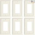 6-Pack Decorator Wall Plate Cover, Light Almond Decorative Switch Plates and Outlet Covers, Durable Natural Bamboo Fiber Wall Plates for Electrical Outlets, Receptacle, GFCI Outlet, Dimmer Switch