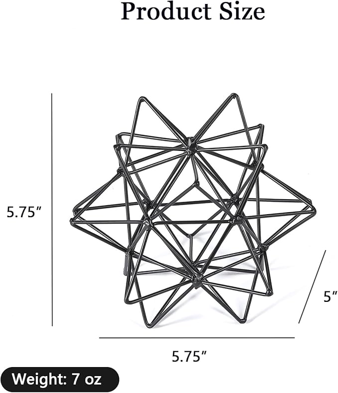 Metal Table Top Decor, 3D Metal Geometric Sculpture, Abstract Sculpture for Home Decor, Table Decorations for Home, Decorative Sphere Art Decor for Living Room, Office, Bedroom