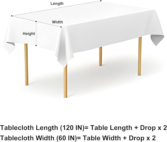 misaya Rectangle Waterproof Vinyl Table Cloth, Buffalo Flannel Backed Tablecloth, Wipeable Plastic Table Cover for Seaside, Picnic, Outdoor (60" x 120", White and Blue)